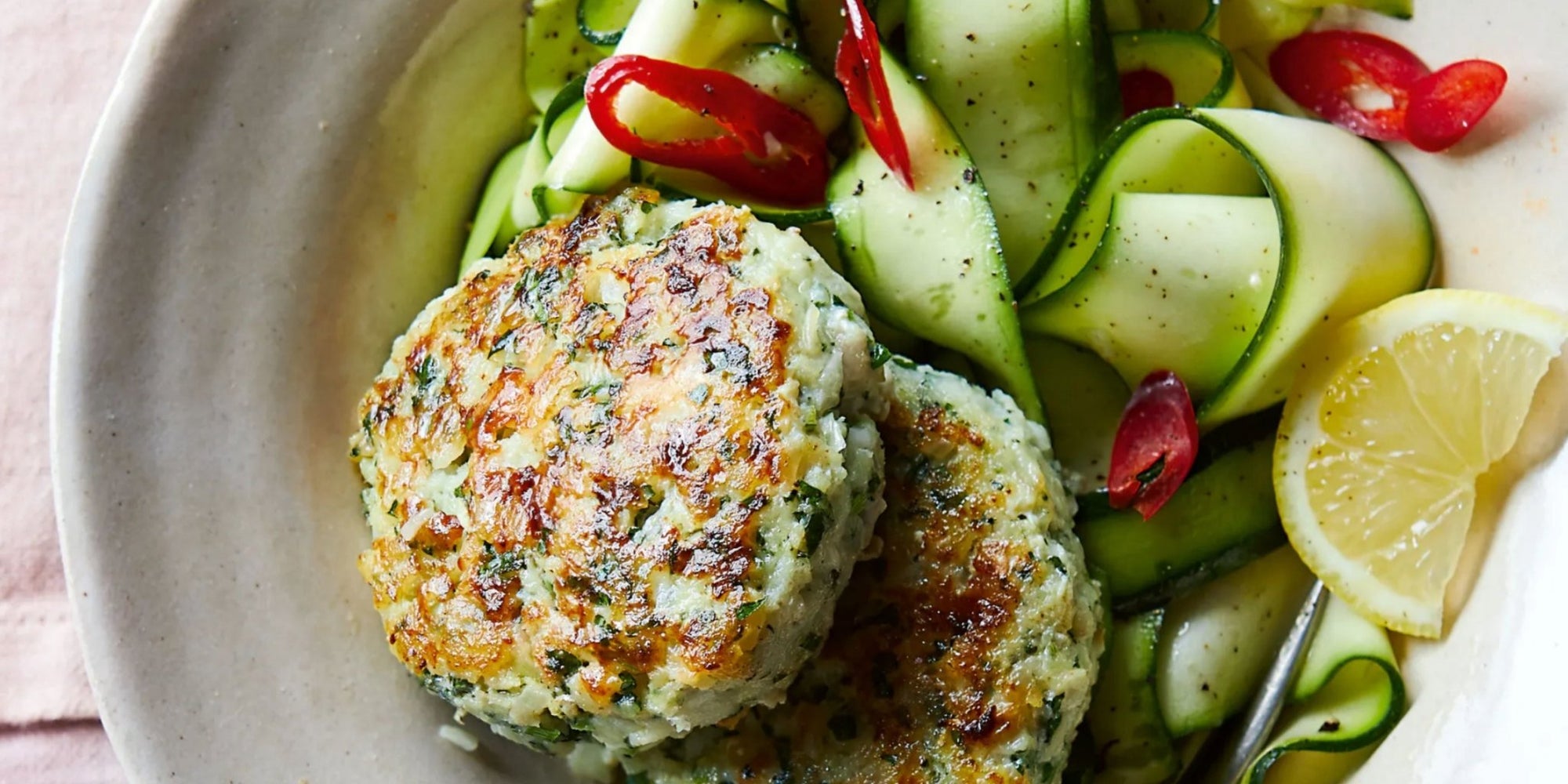 Fish Cakes with Zucchini Salad - SLIMTOX