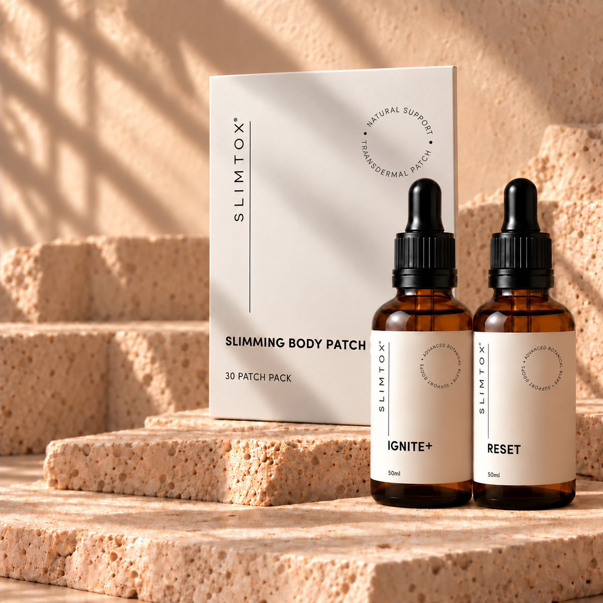 SLIMTOX Trio Bundle with IGNITE+ Drops, RESET Drops and Body Patches